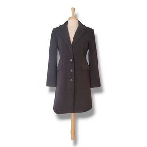 Covington Women's Wool Blend Tailored Dark Grey Single Breasted Coat. Size S.